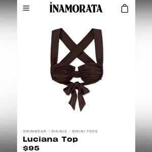 Inamorata Luciana Brown Halter Bikini Top
